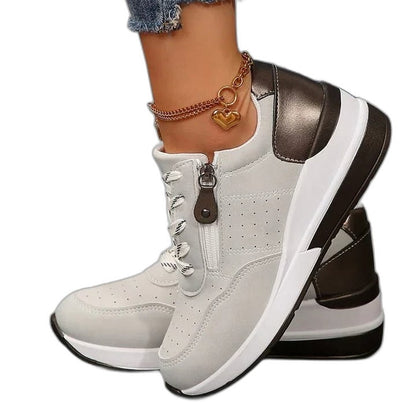 Comfortable Sneakers for Women with Closed Toe Lace Up Casual Style