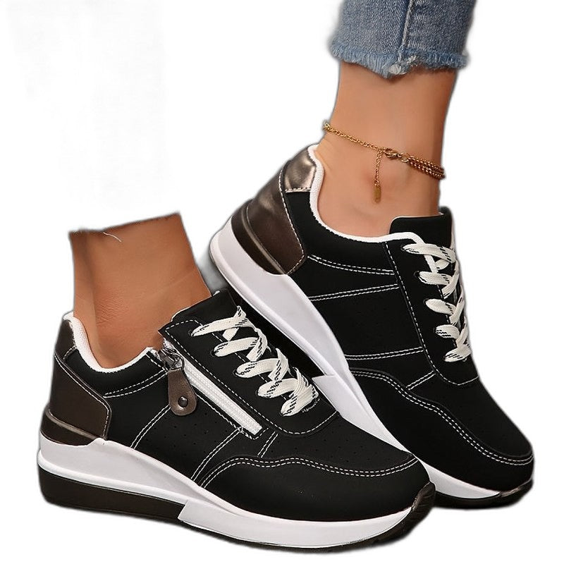 Comfortable Sneakers for Women with Closed Toe Lace Up Casual Style