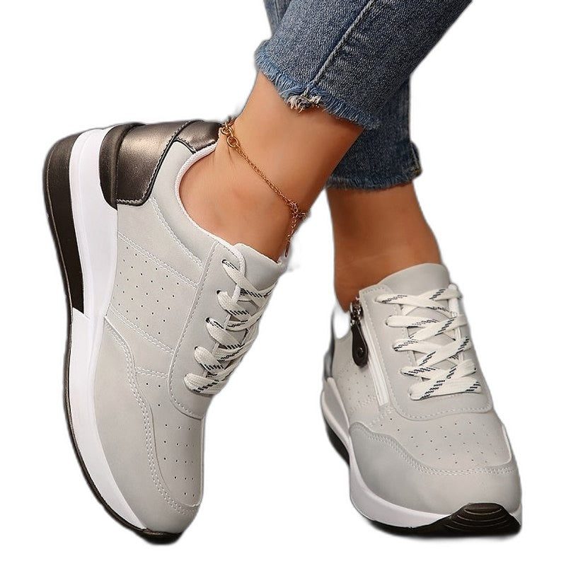 Comfortable Sneakers for Women with Closed Toe Lace Up Casual Style
