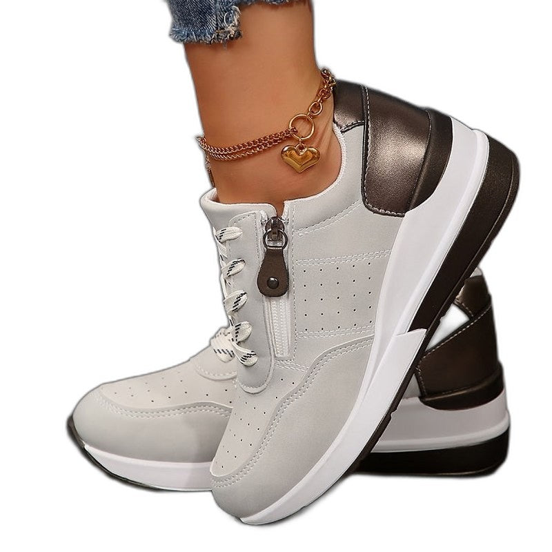Comfortable Sneakers for Women with Closed Toe Lace Up Casual Style