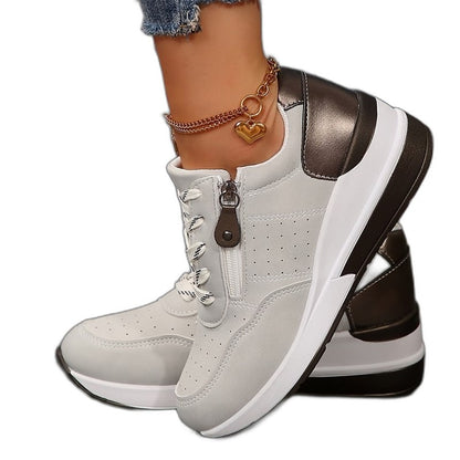 Comfortable Sneakers for Women with Closed Toe Lace Up Casual Style