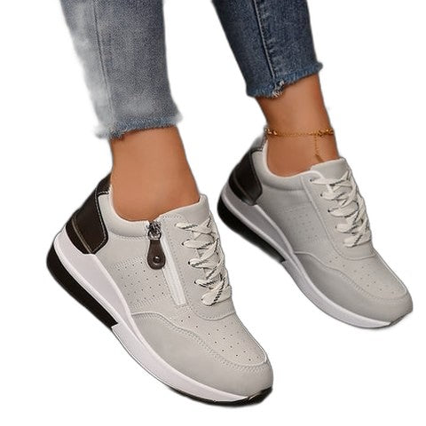 Comfortable Sneakers for Women with Closed Toe Lace Up Casual Style