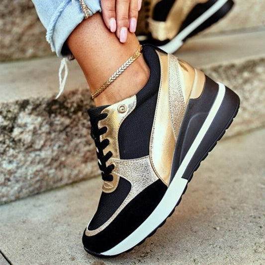 Comfortable Sneakers for Women with Closed Toe Lace Up Casual Style