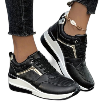 Comfortable Sneakers for Women with Platform Closed Toe Casual Style