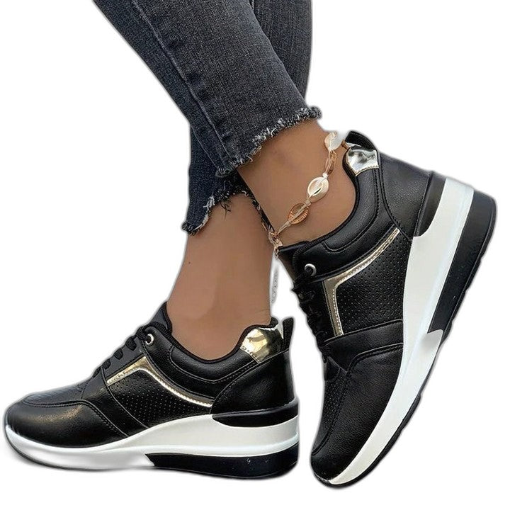 Comfortable Sneakers for Women with Platform Closed Toe Casual Style
