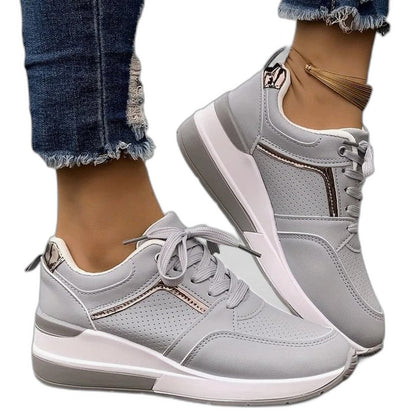 Comfortable Sneakers for Women with Platform Closed Toe Casual Style
