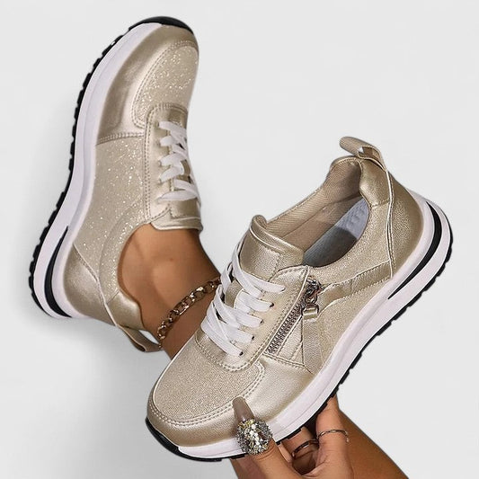 Comfortable Sneakers for Women with Platform Closed Toe Lace Up Casual Style