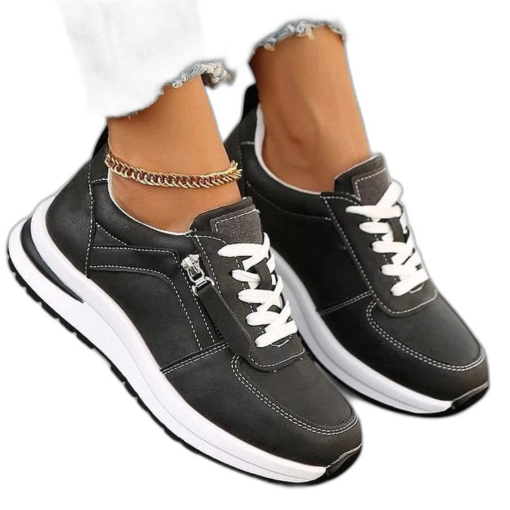 Comfortable Sneakers for Women with Platform Closed Toe Lace Up Casual Style