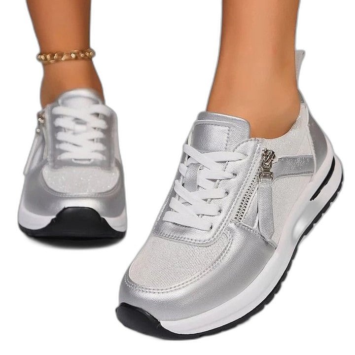 Comfortable Sneakers for Women with Platform Closed Toe Lace Up Casual Style