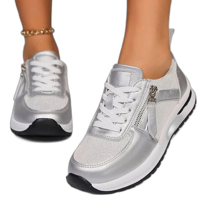Comfortable Sneakers for Women with Platform Closed Toe Lace Up Casual Style