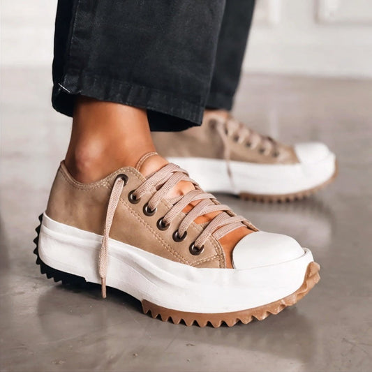 Comfortable Sneakers for Women with Platform Lace Up Casual Style
