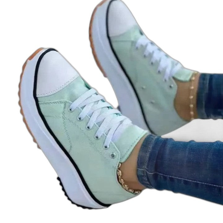 Comfortable Sneakers for Women with Platform Lace Up Casual Style