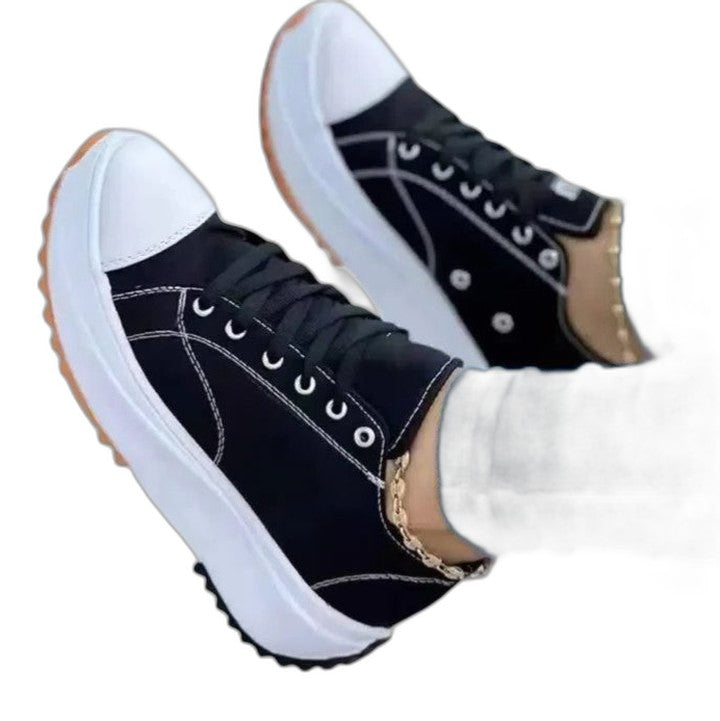 Comfortable Sneakers for Women with Platform Lace Up Casual Style