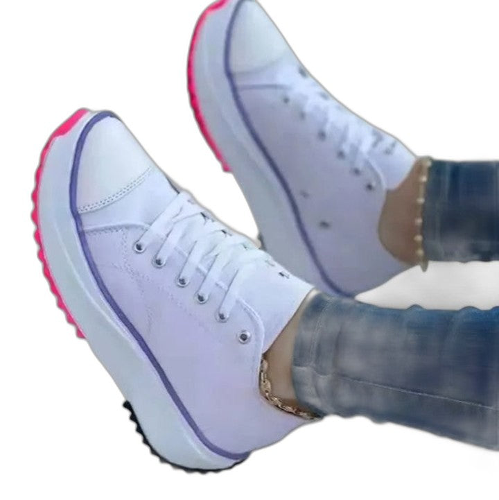 Comfortable Sneakers for Women with Platform Lace Up Casual Style