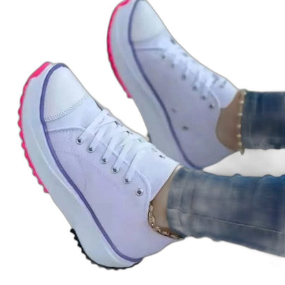 Comfortable Sneakers for Women with Platform Lace Up Casual Style