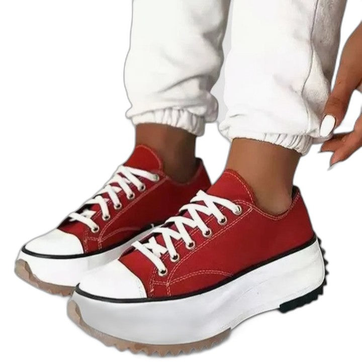 Comfortable Sneakers for Women with Platform Lace Up Casual Style