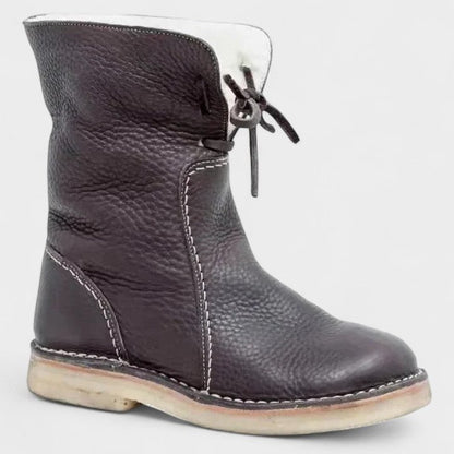 Comfortable Suede Ankle Boots for Women with Closed Toe Lace Up Fur Lined Casual Style