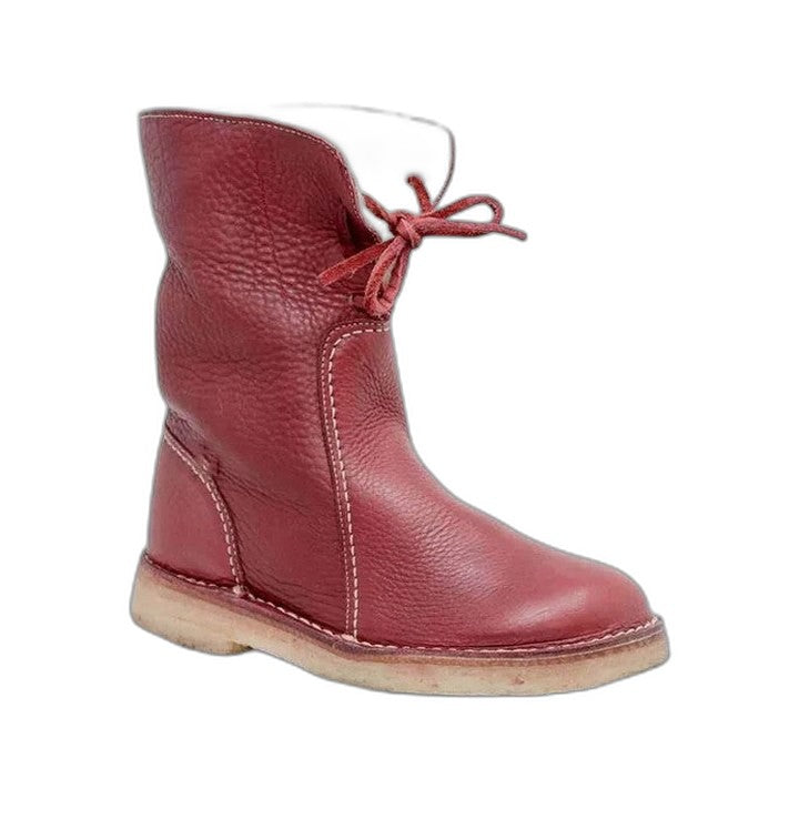 Comfortable Suede Ankle Boots for Women with Closed Toe Lace Up Fur Lined Casual Style