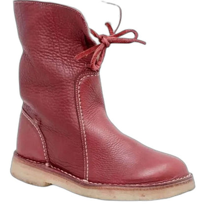 Comfortable Suede Ankle Boots for Women with Closed Toe Lace Up Fur Lined Casual Style