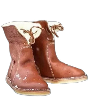 Comfortable Suede Ankle Boots for Women with Closed Toe Lace Up Fur Lined Casual Style