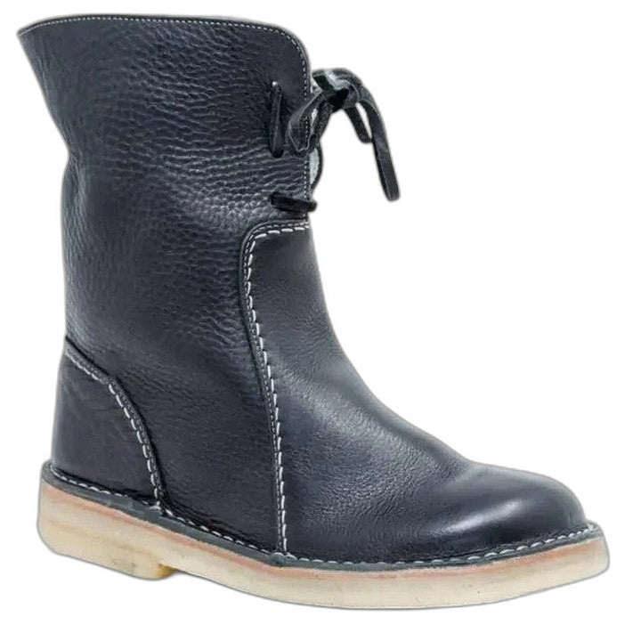 Comfortable Suede Ankle Boots for Women with Closed Toe Lace Up Fur Lined Casual Style