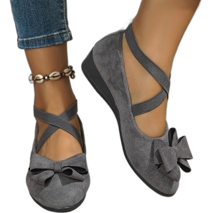 Comfortable Suede Flats for Women with Ankle Strap Closed Toe Casual Style