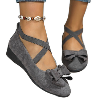 Comfortable Suede Flats for Women with Ankle Strap Closed Toe Casual Style