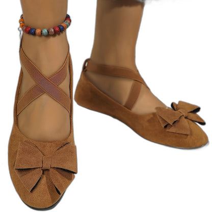 Comfortable Suede Flats for Women with Ankle Strap Closed Toe Casual Style