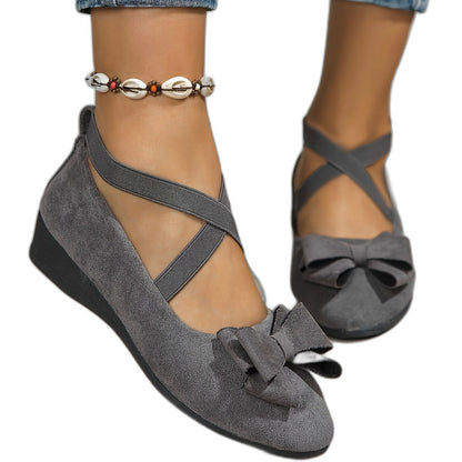 Comfortable Suede Flats for Women with Ankle Strap Closed Toe Casual Style