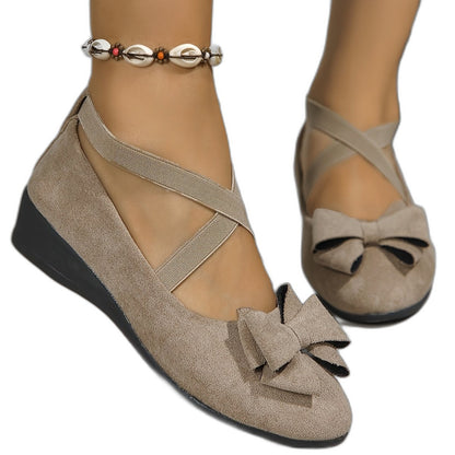 Comfortable Suede Flats for Women with Ankle Strap Closed Toe Casual Style