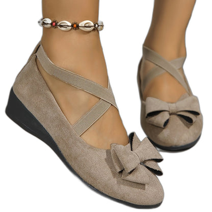 Comfortable Suede Flats for Women with Ankle Strap Closed Toe Casual Style