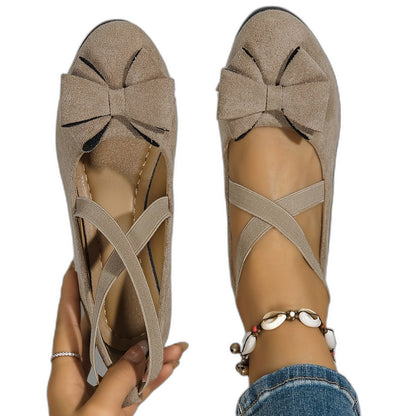 Comfortable Suede Flats for Women with Ankle Strap Closed Toe Casual Style