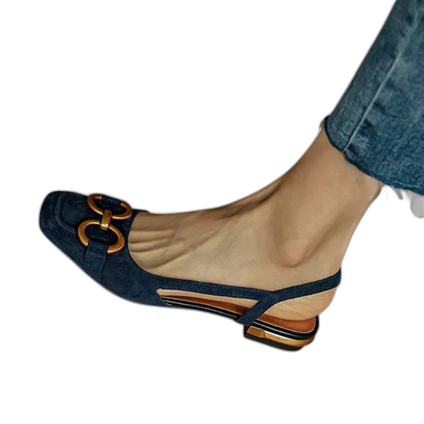 Comfortable Suede Flats for Women with Slingback Pointed Toe Casual Style