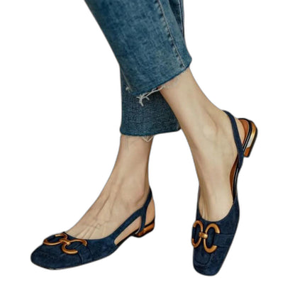 Comfortable Suede Flats for Women with Slingback Pointed Toe Casual Style