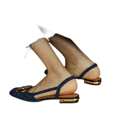 Comfortable Suede Flats for Women with Slingback Pointed Toe Casual Style