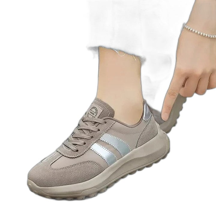 Comfortable Suede Sneakers for Women with Closed Toe Lace Up Casual Style