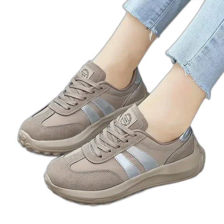 Comfortable Suede Sneakers for Women with Closed Toe Lace Up Casual Style