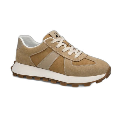Comfortable Suede Sneakers for Women with Closed Toe Lace Up Casual Style