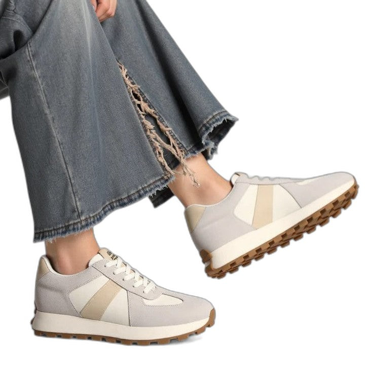 Comfortable Suede Sneakers for Women with Closed Toe Lace Up Casual Style