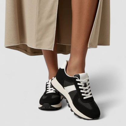 Comfortable Suede Sneakers for Women with Closed Toe Lace Up Casual Style