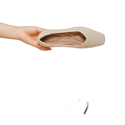 Comfortable Tan Heels for Women with Block Heel Pointed Toe Office Style