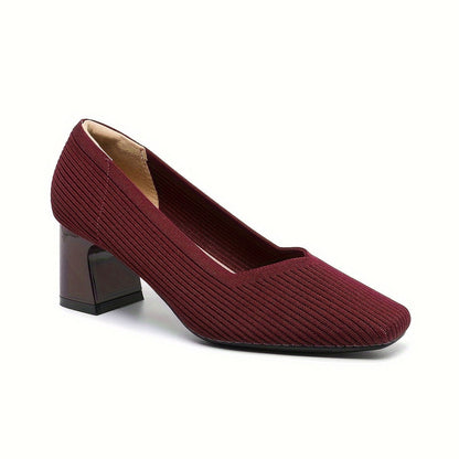 Comfortable Tan Heels for Women with Block Heel Pointed Toe Office Style