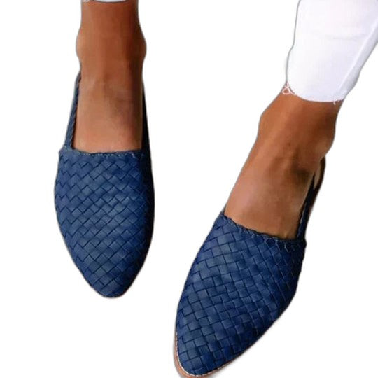Comfortable Tan Leather Flats for Women with Pointed Toe Casual Style