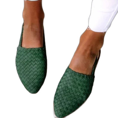 Comfortable Tan Leather Flats for Women with Pointed Toe Casual Style