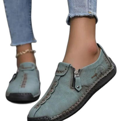 Comfortable Tan Leather Loafers for Women with Closed Toe Casual Style