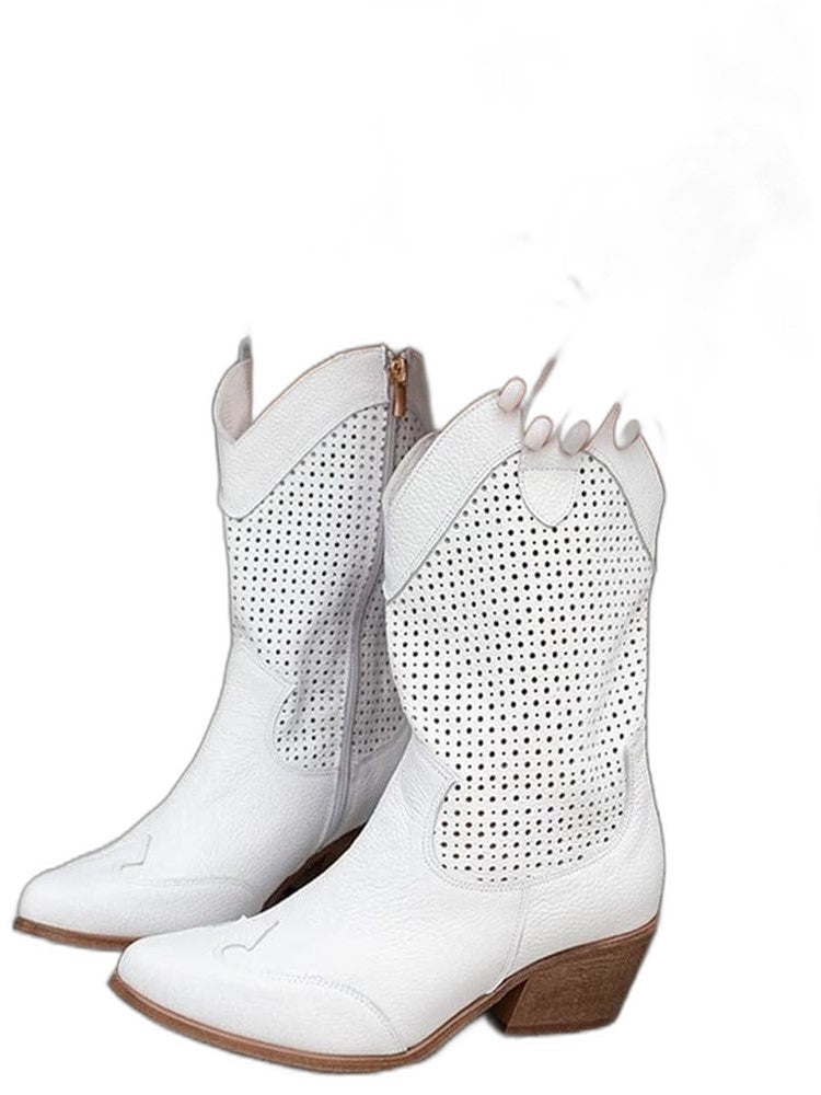 Comfortable Tan Suede Ankle Boots for Women with Closed Toe Block Heel Pointed Casual Style