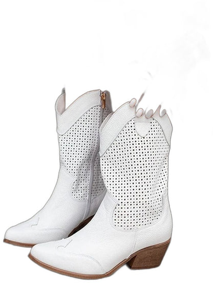 Comfortable Tan Suede Ankle Boots for Women with Closed Toe Block Heel Pointed Casual Style