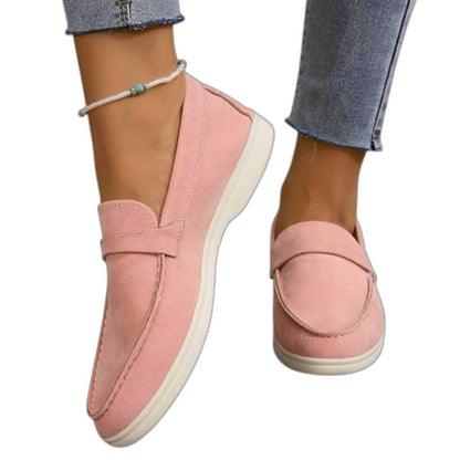 Comfortable Tan Suede Loafers for Women with Closed Toe Casual Style