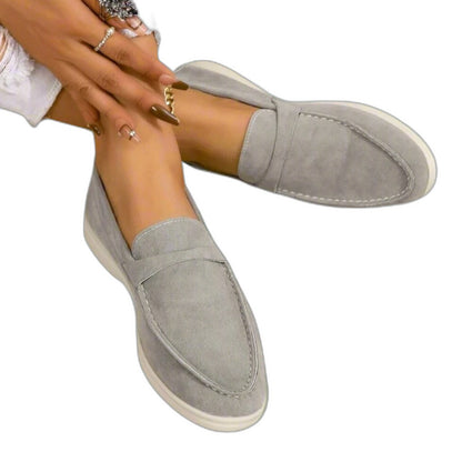 Comfortable Tan Suede Loafers for Women with Closed Toe Casual Style