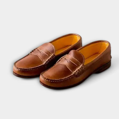 Comfortable Tan Suede Loafers for Women with Closed Toe Casual Style